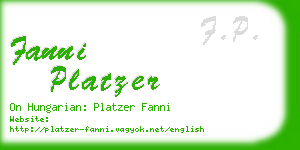 fanni platzer business card